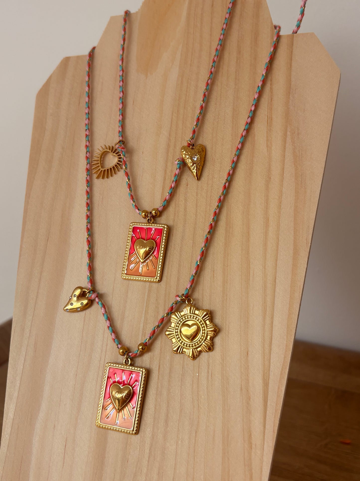 Collier Breloques multicolore acier inoxydable
