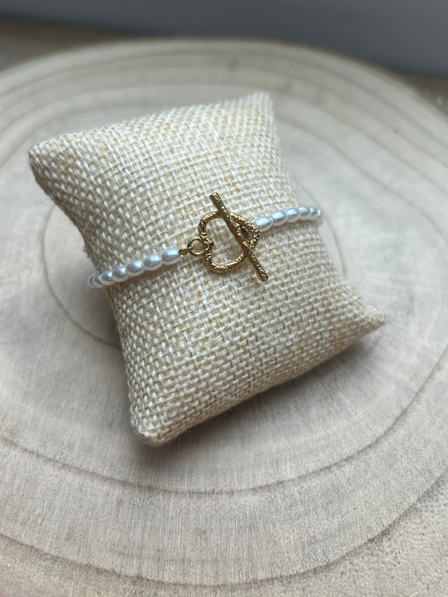 Bracelet Crush acier inoxydable & imitation perles d’eau douce