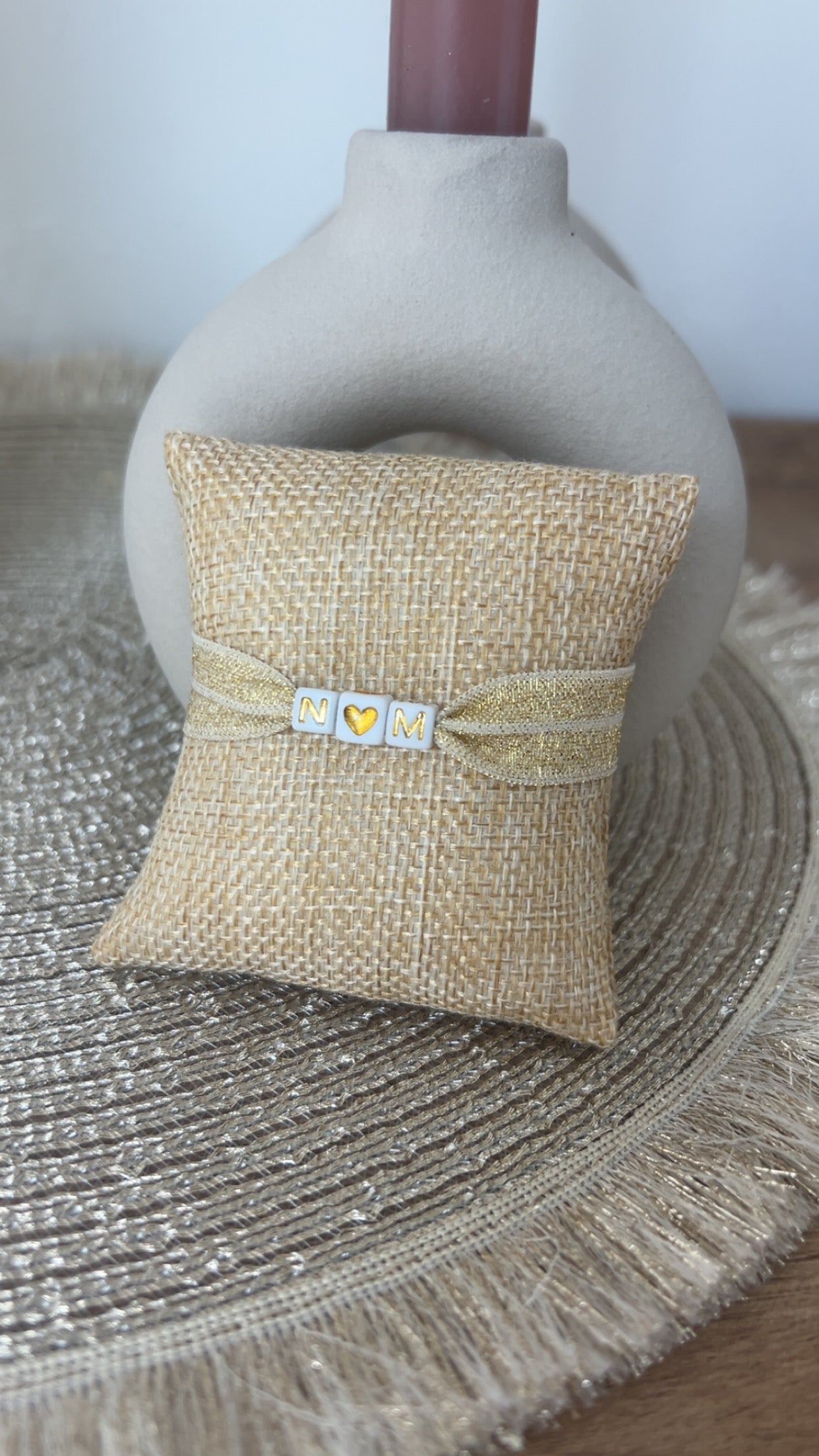 Bracelet élastique doré pailleté