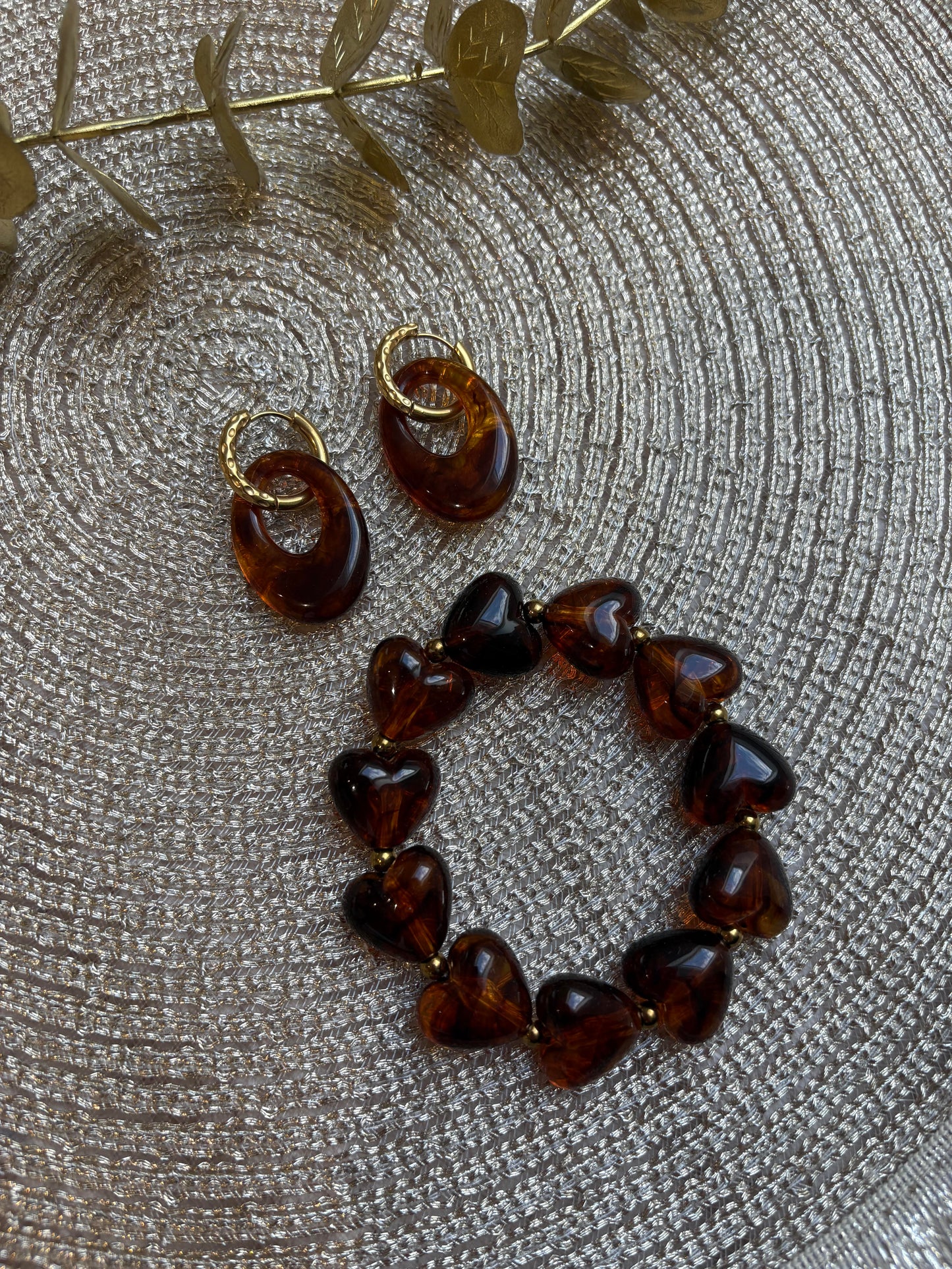 Bracelet perles en forme de coeurs - bijoux fait main femme - cadeau femme saint valentin